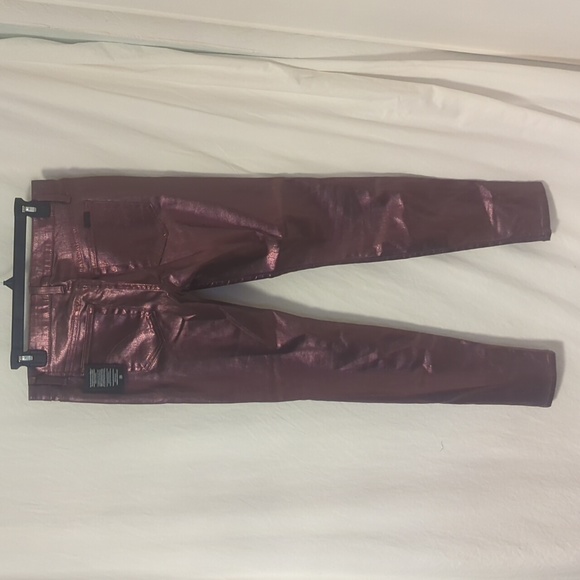 NWT Joe's Jeans pink metallic coated skinny jeans - Picture 3 of 8